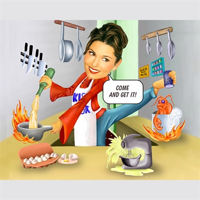 Super Chef Woman Caricature from Photo,by myDaVinci - myDaVinci